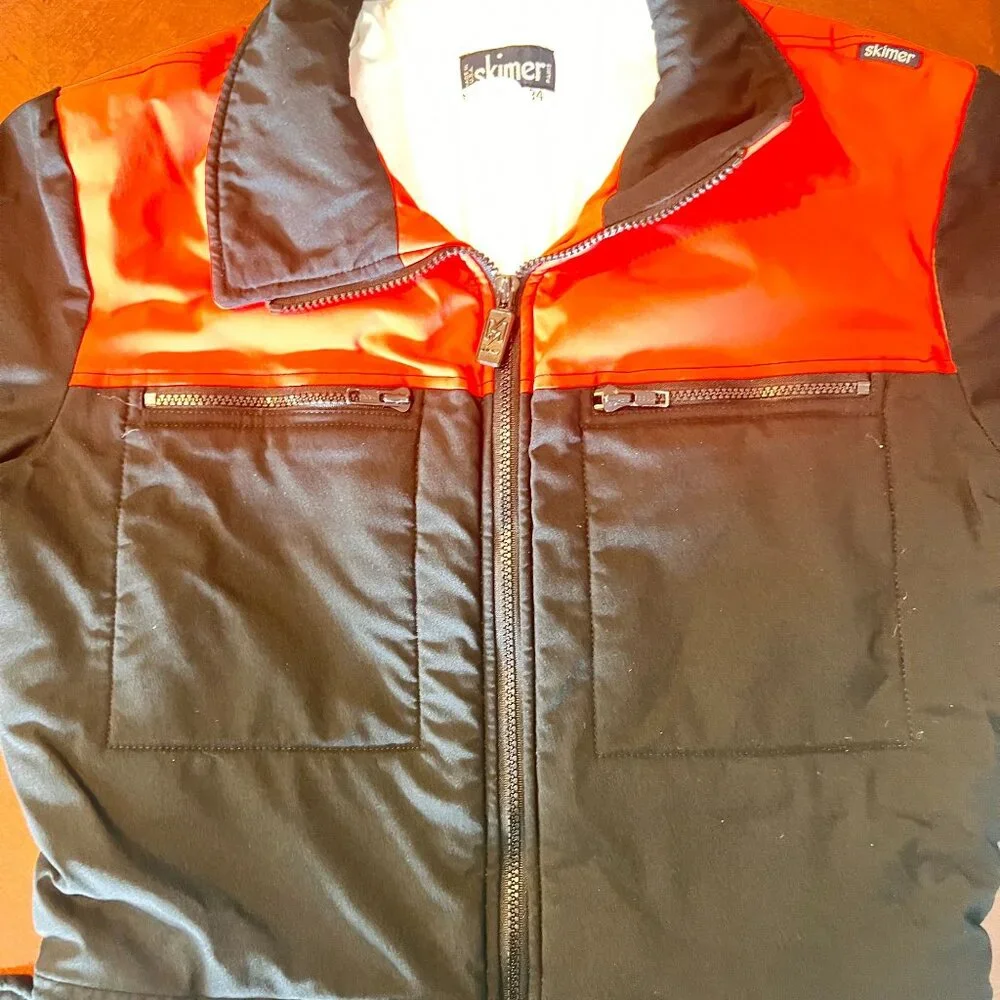 vintage Skimer Womens Nylon Jacket‎ Black & Red Size 34  Zipper Pockets